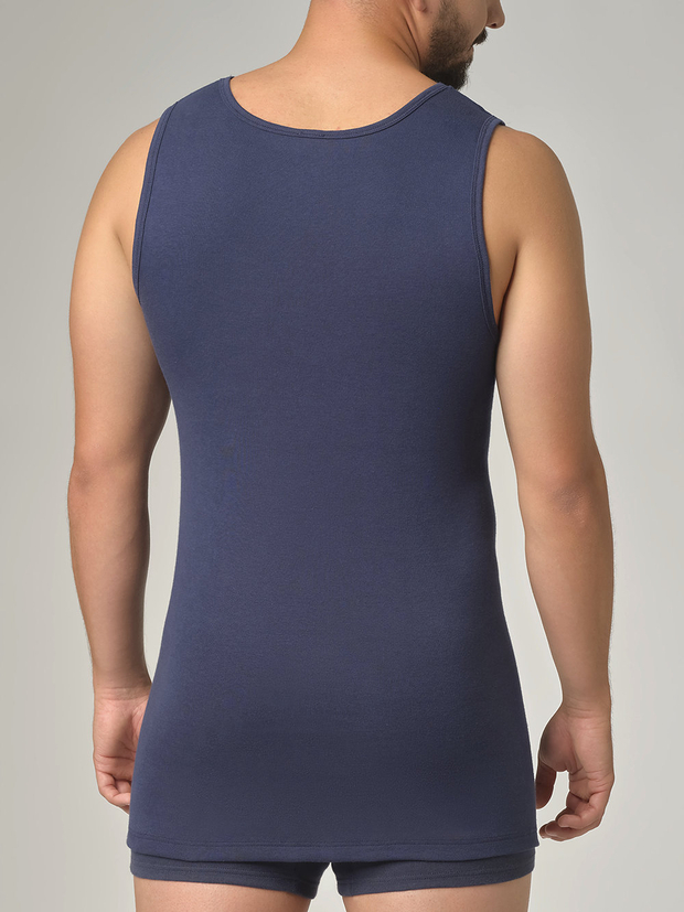 Moška spodnja majica iz eko bombaža MODRA