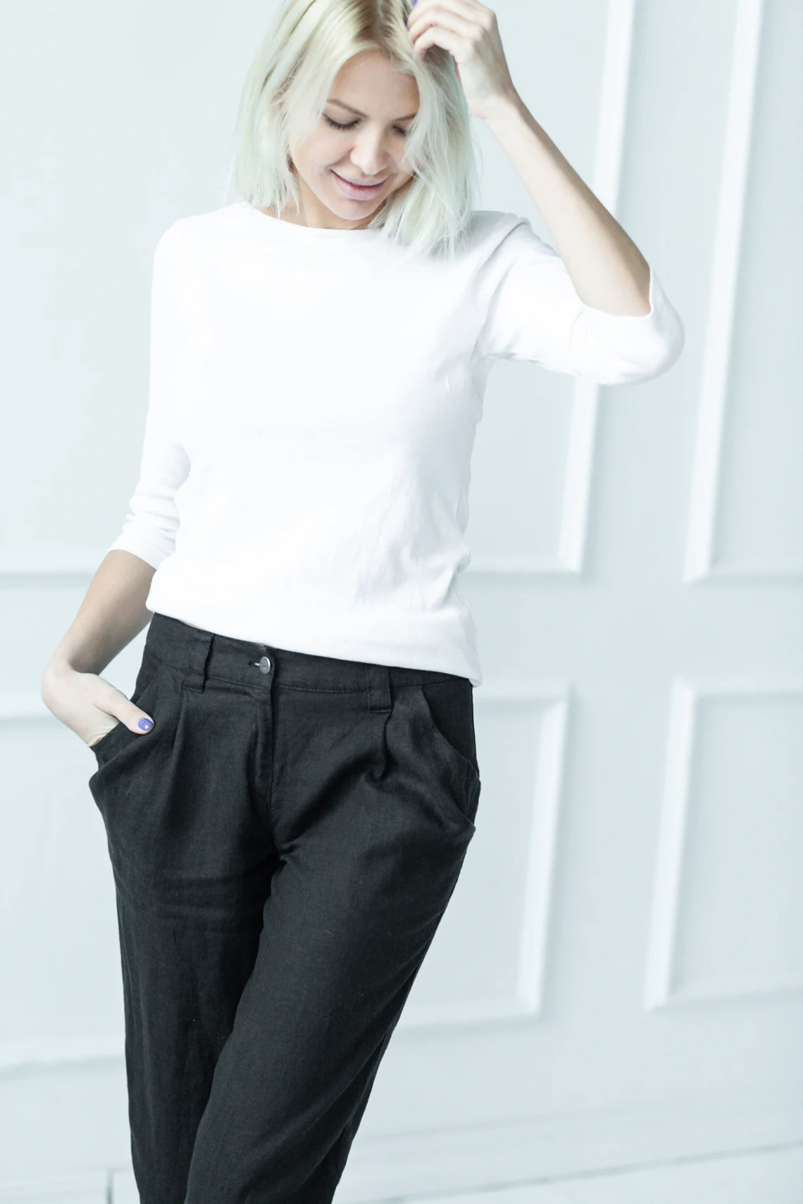 Hlače 1383 100% lan Hlače 1383 100% lan