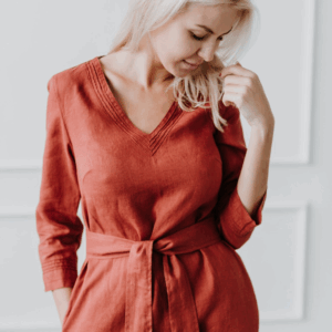 Srajčna obleka 1284, vezenje 100% lan Srajčna obleka 1284, vezenje 100% lan