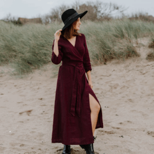 Obleka na preklop DR 1201, 100% lan 