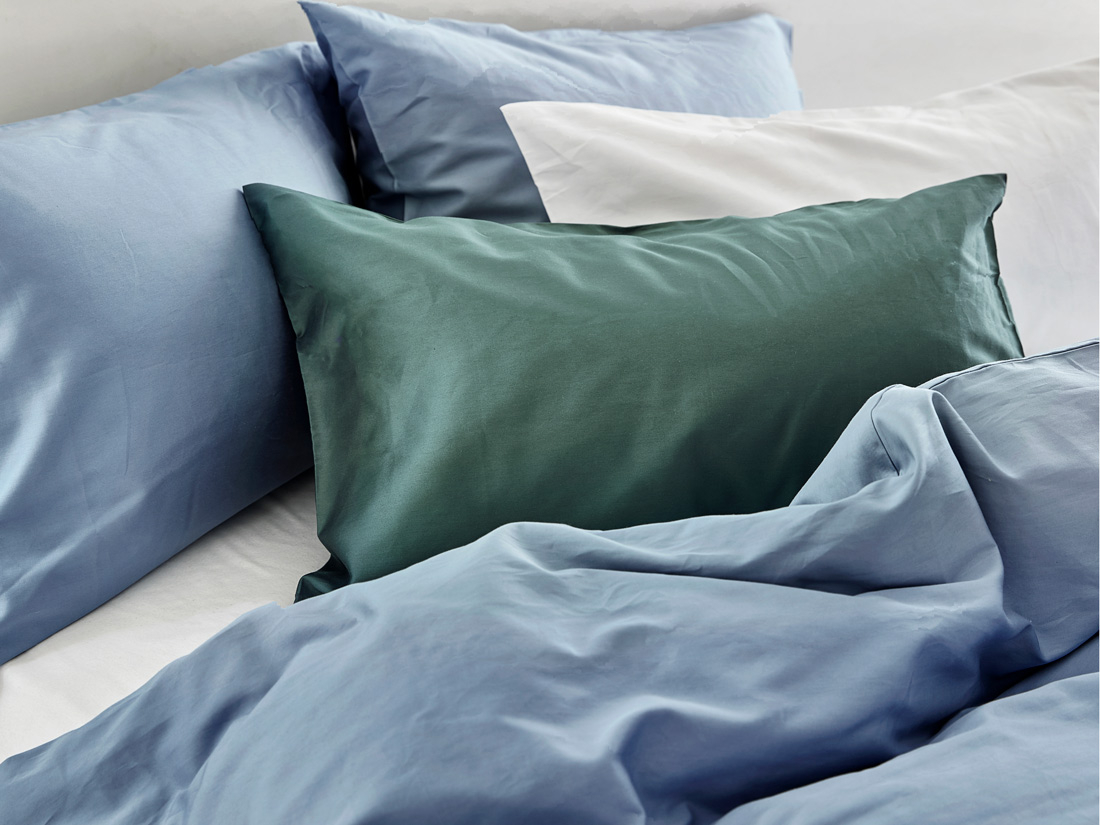 Posteljnina ekološki bombaž saten FADED BLUE več dimenzij Posteljnina ekološki bombaž saten FADED BLUE več dimenzij