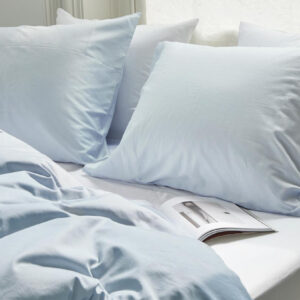 Posteljnina ekološki bombaž saten SKY BLUE več dimenzij