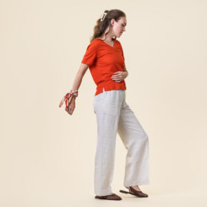 Ženski TS KR 100% lan ORANŽNO RDEČA Ženski TS KR 100% lan ORANŽNO RDEČA