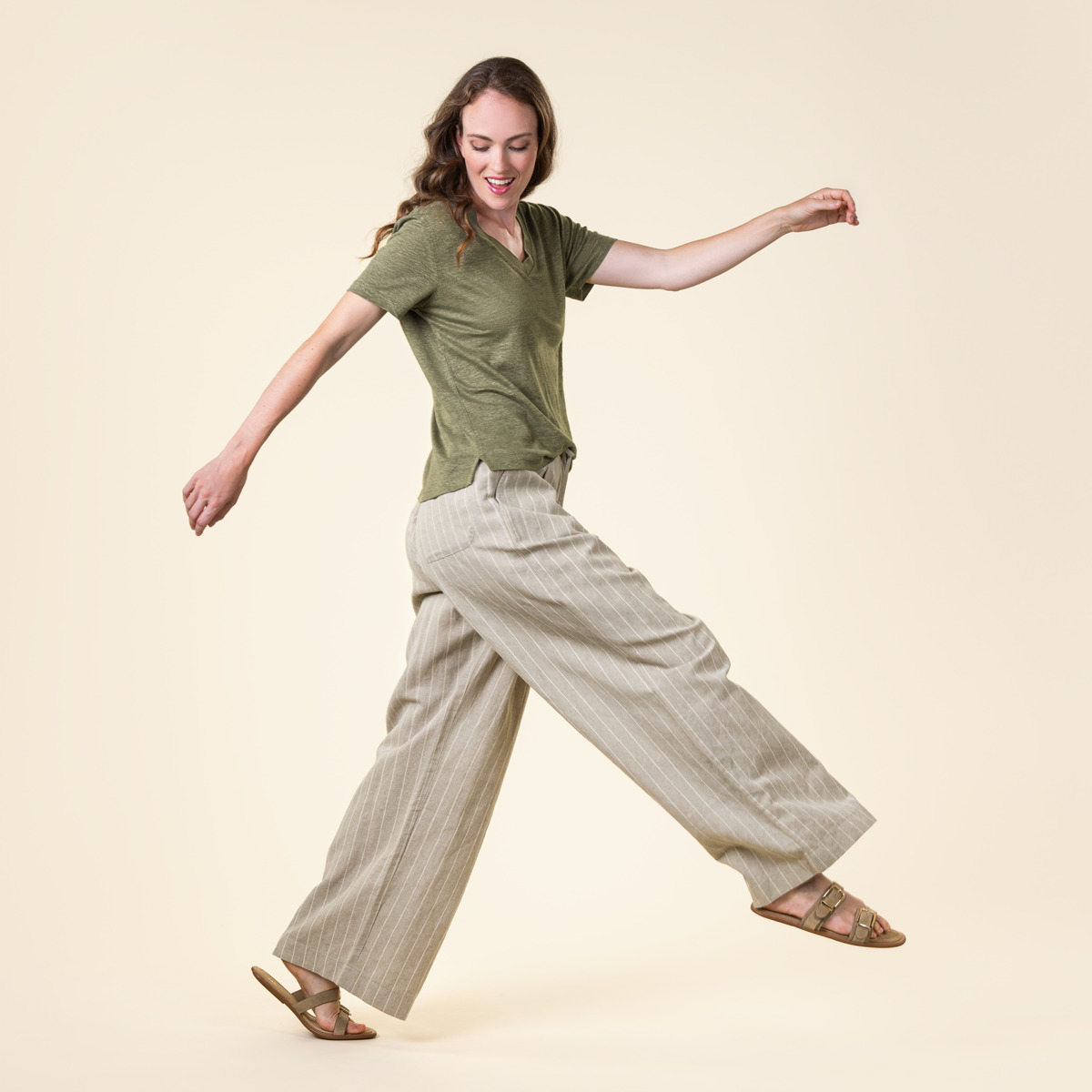 Ženski TS KR 100% lan SAGE Ženski TS KR 100% lan SAGE