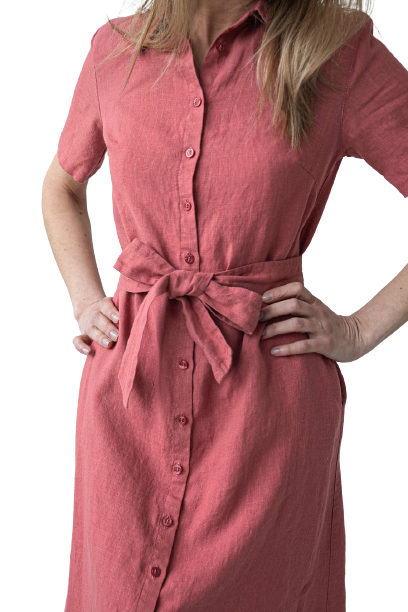 Obleka 1270, 100% lan, water melon S,L Obleka 1270, 100% lan, water melon S,L