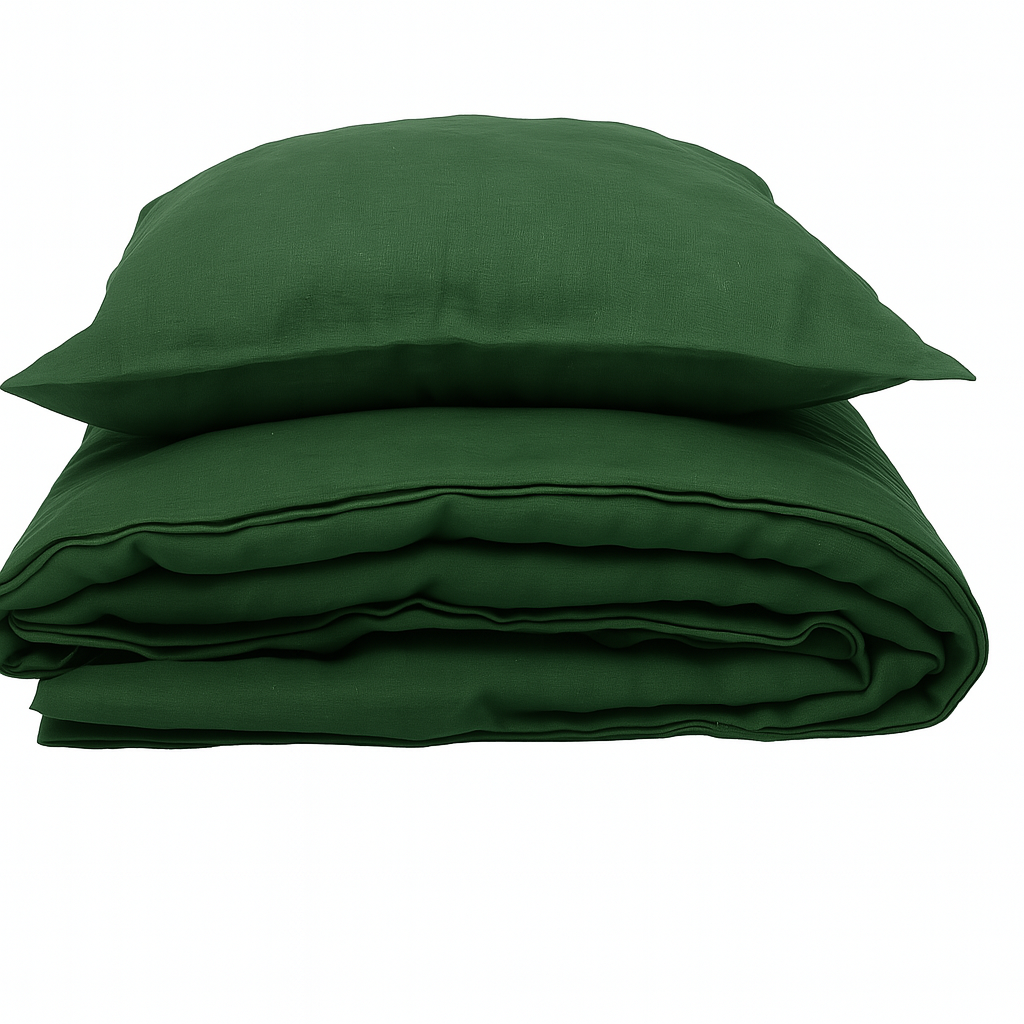 PO NAROČILU Lanena posteljnina predprana T.ZELENA do 140x220