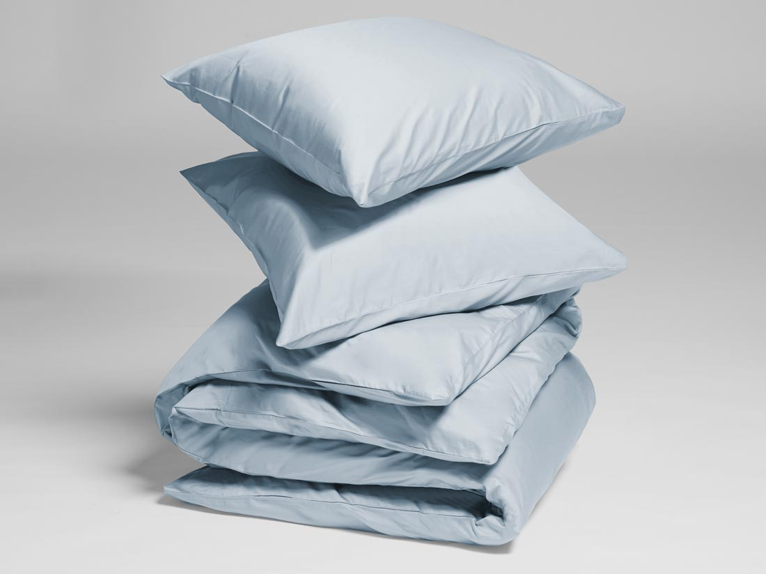 Posteljnina ekološki bombaž saten SKY BLUE več dimenzij