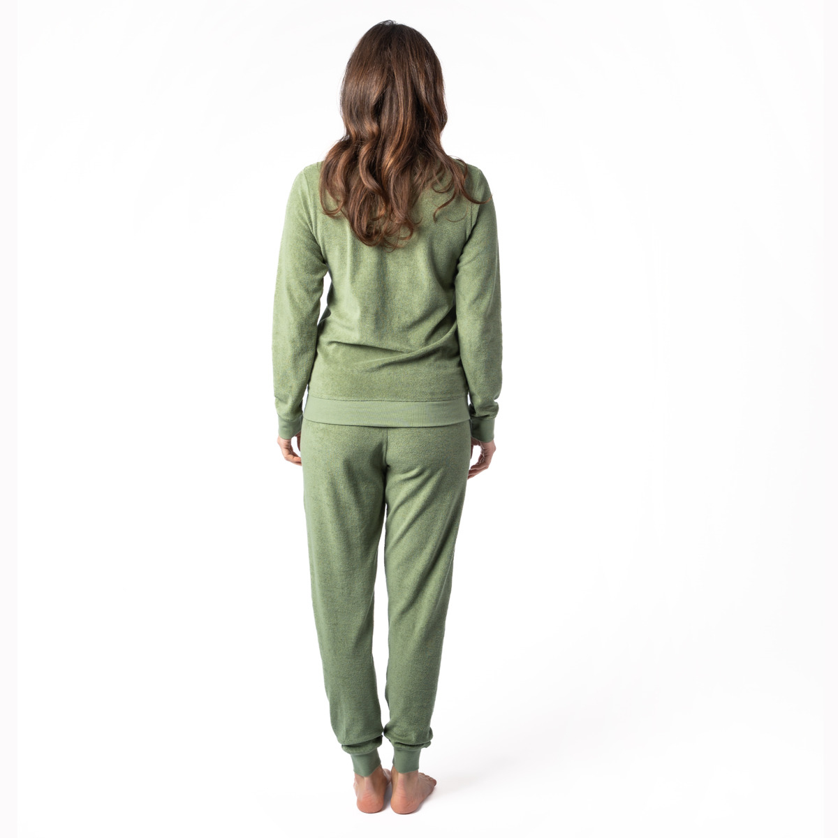 Ženska pižama iz 100% eko bombaža frotir ZELENA Ženska pižama iz 100% eko bombaža frotir ZELENA