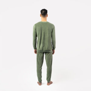 Moška pižama iz 100% eko bombaža frotir ZELENA