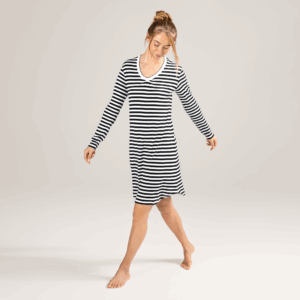 Ženska spalna srajca iz 100% eko bombaža ČRNO BELA Ženska spalna srajca iz 100% eko bombaža ČRNO BELA