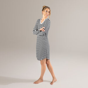 Ženska spalna srajca iz 100% eko bombaža ČRNO BELA Ženska spalna srajca iz 100% eko bombaža ČRNO BELA