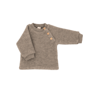 Otroški pulover walnut melange - flis 100% volna od 62-116 Otroški pulover walnut melange - flis 100% volna od 62-116