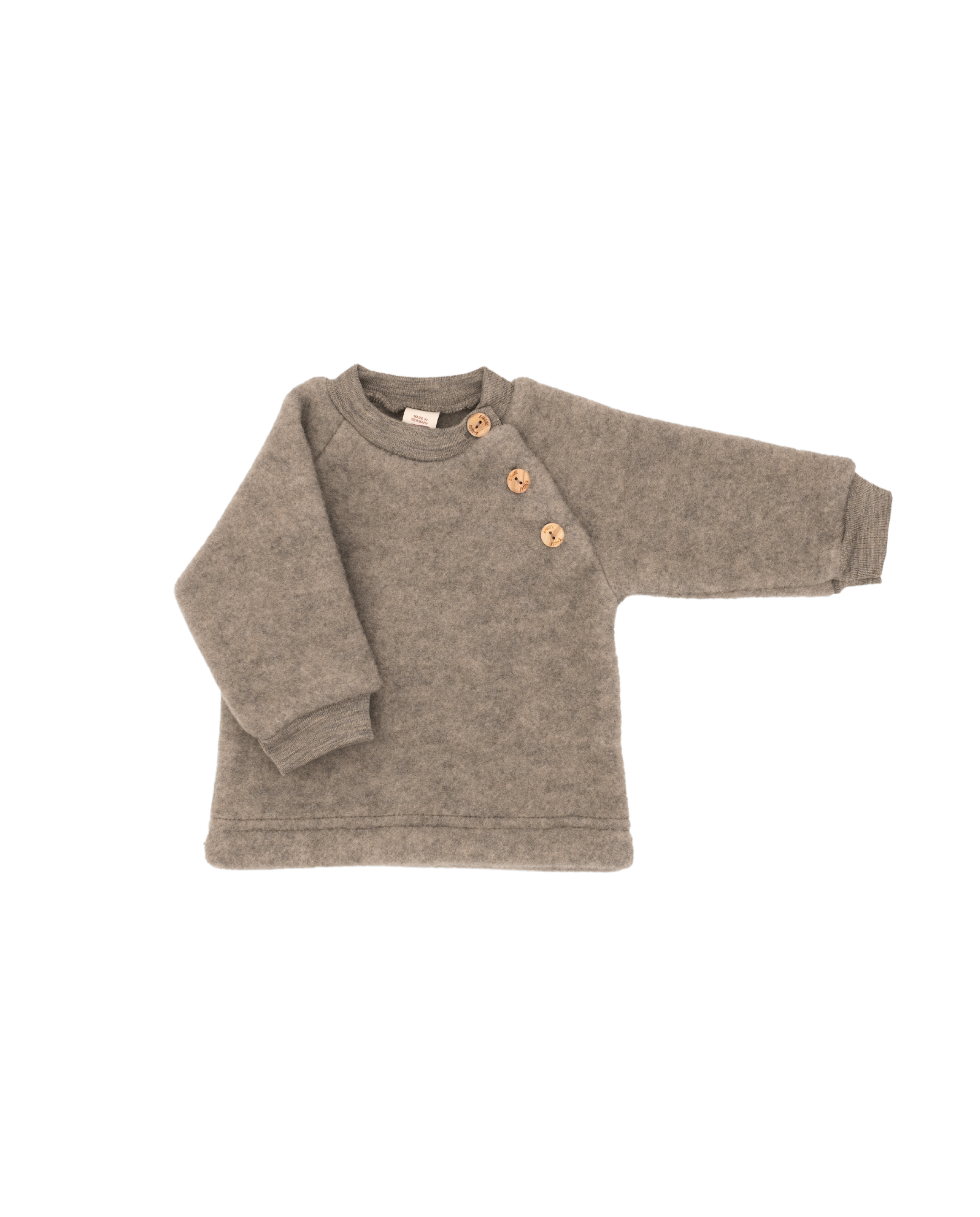 Otroški pulover walnut melange - flis 100% volna od 62-116 Otroški pulover walnut melange - flis 100% volna od 62-116