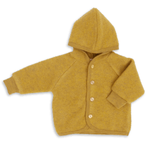 Otroška jopa/jakna s kapuco saffron - flis 100% volna od 50-116 Otroška jopa/jakna s kapuco saffron - flis 100% volna od 50-116