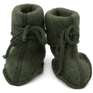 Škorenjčki za dojenčke, zeleni - flis 100% volna od 50-68