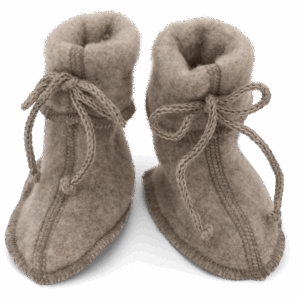 Škorenjčki za dojenčke, walnut - flis 100% volna od 50-68