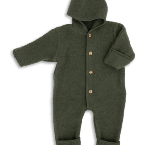 Otroški pajac s kapuco zelen - flis 100% volna od 50-92 Otroški pajac s kapuco zelen - flis 100% volna od 50-92