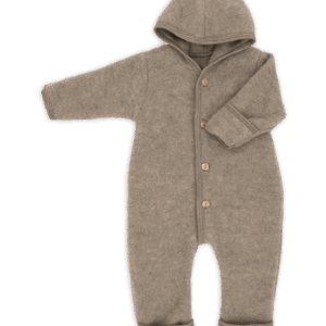 Otroški pajac s kapuco walnut - flis 100% volna od 50-92 Otroški pajac s kapuco walnut - flis 100% volna od 50-92