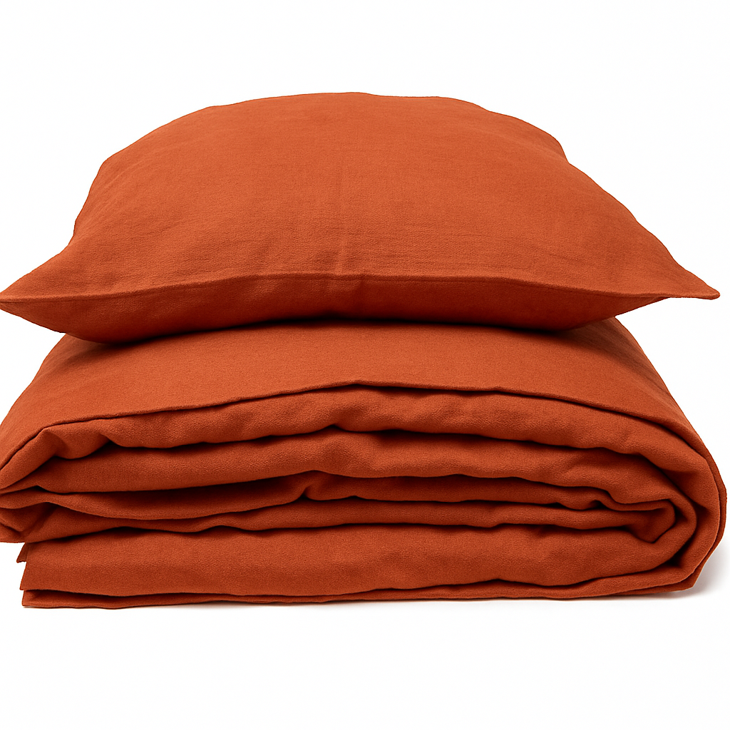 NA ZALOGI Lanena posteljnina predprana ORANGE 140x200,50x70