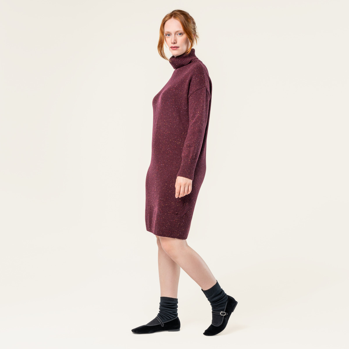 Ženska obleka Pacifica 100% volna BURGUNDY Ženska obleka Pacifica 100% volna BURGUNDY