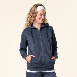 Ženski zgornji del trenirke iz 100% eko bombaža moder