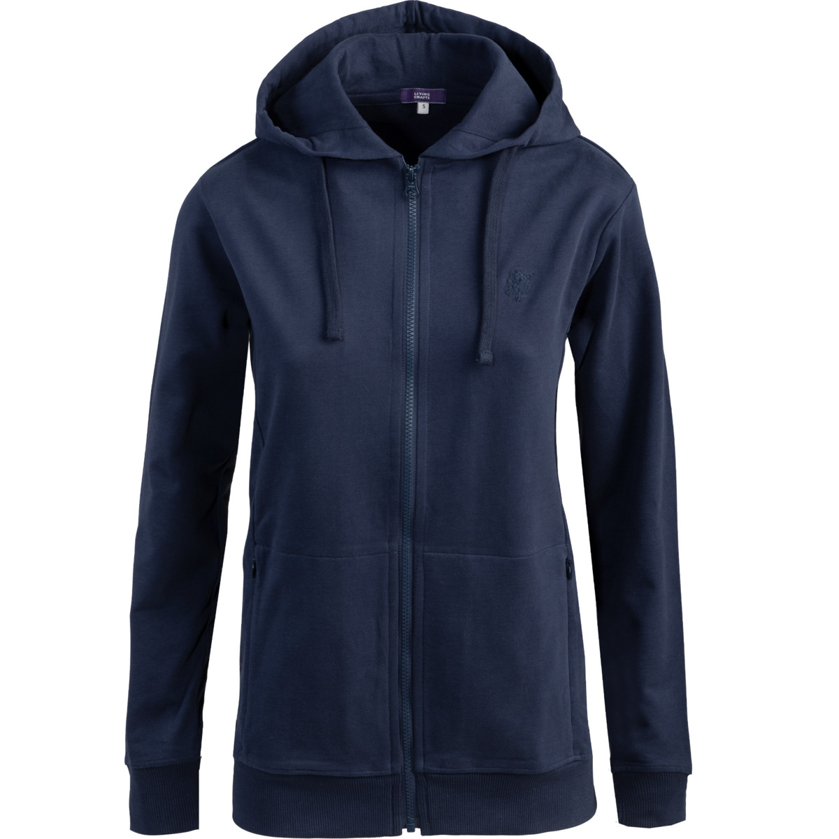 Ženski zgornji del trenirke iz 100% eko bombaža moder Ženski zgornji del trenirke iz 100% eko bombaža moder