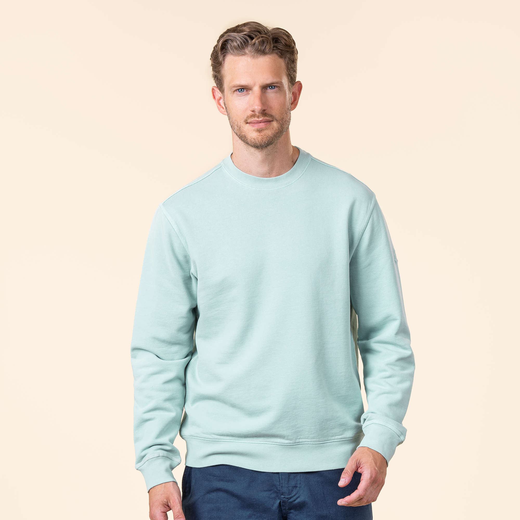 EKO Bombažni Moški Pulover TURKIZ M,L EKO Bombažni Moški Pulover TURKIZ M,L