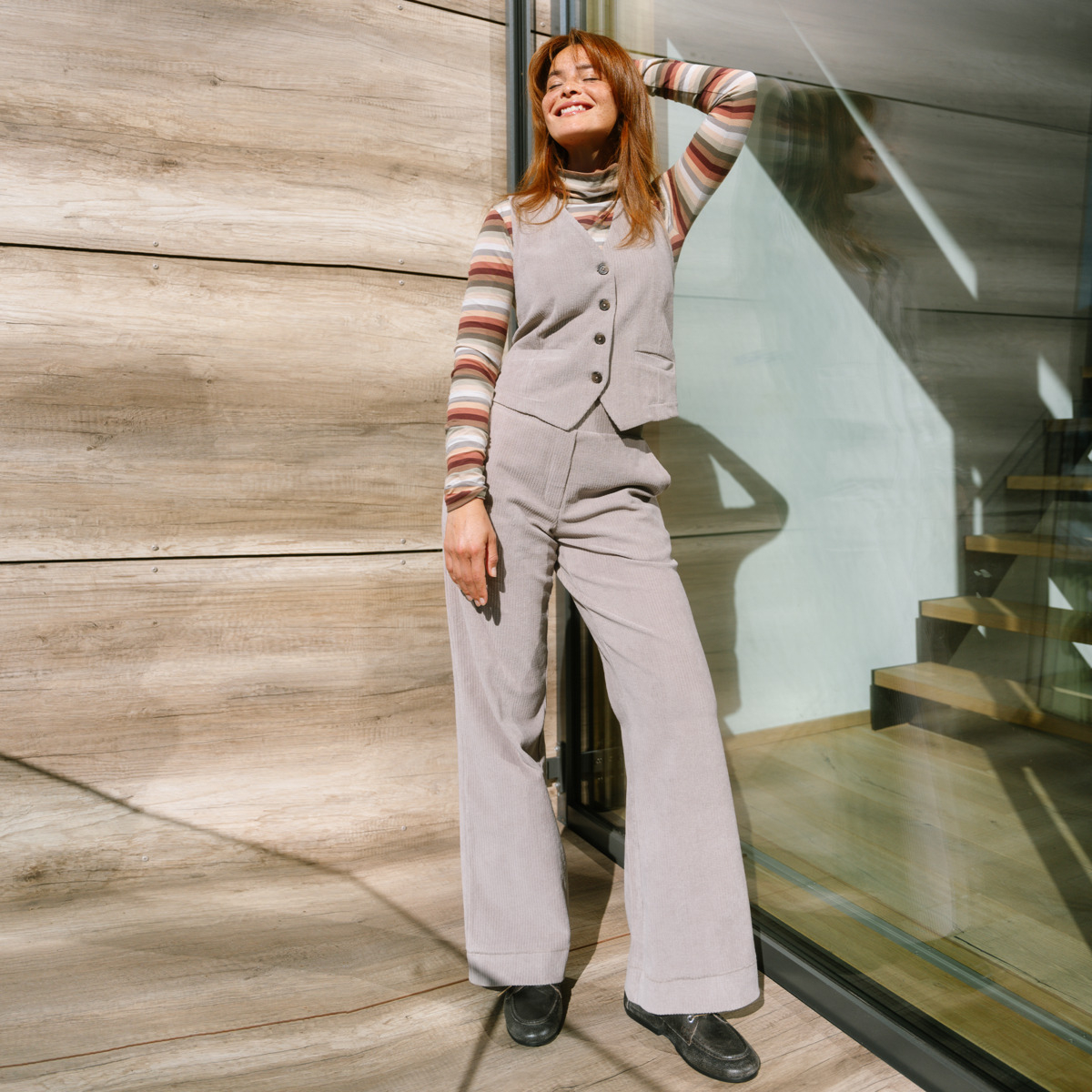 Ženske žametne hlače 100% eko bombaž NATUR S Ženske žametne hlače 100% eko bombaž NATUR S