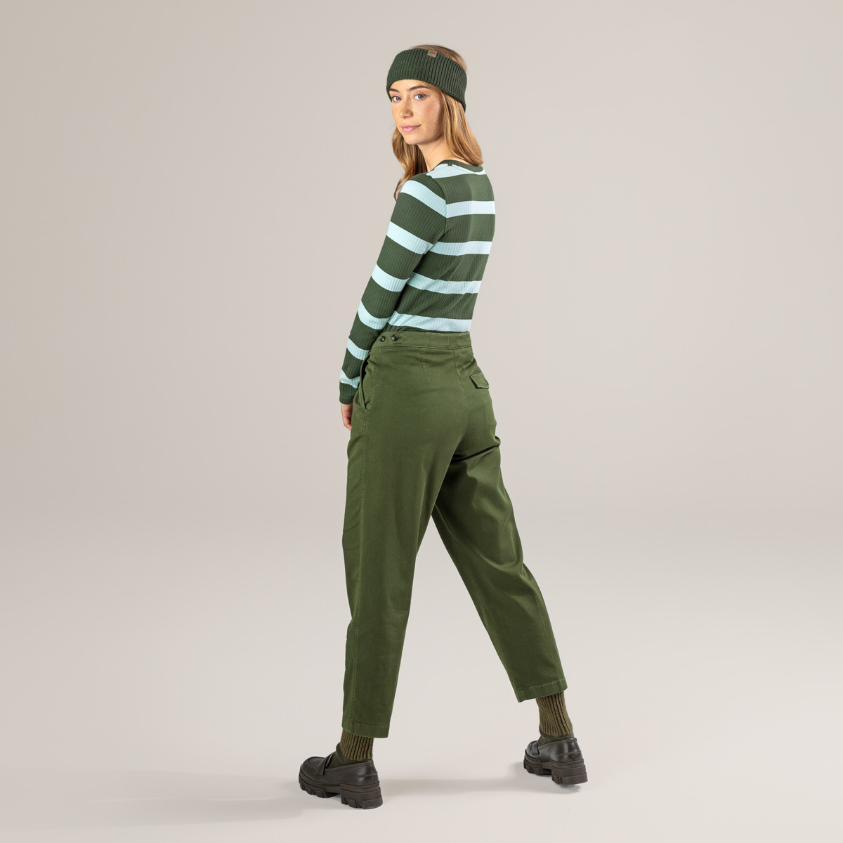 Ženske hlače eko bombaž ZELENE 28 Ženske hlače eko bombaž ZELENE 28