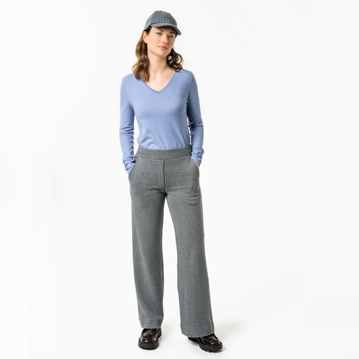 Ženske hlače eko bombaž SIVE S,M