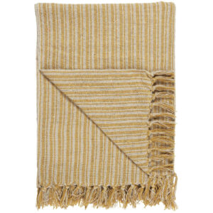 Deka 100% bombaž cream/yellow stripe