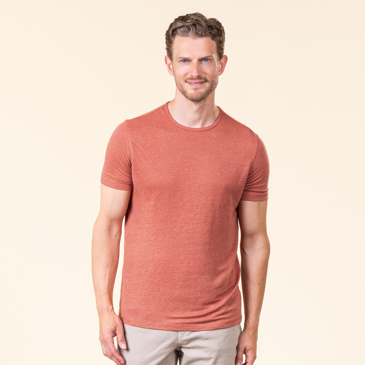 Moška majica KR iz 100% lana z L Moška majica KR iz 100% lana z L