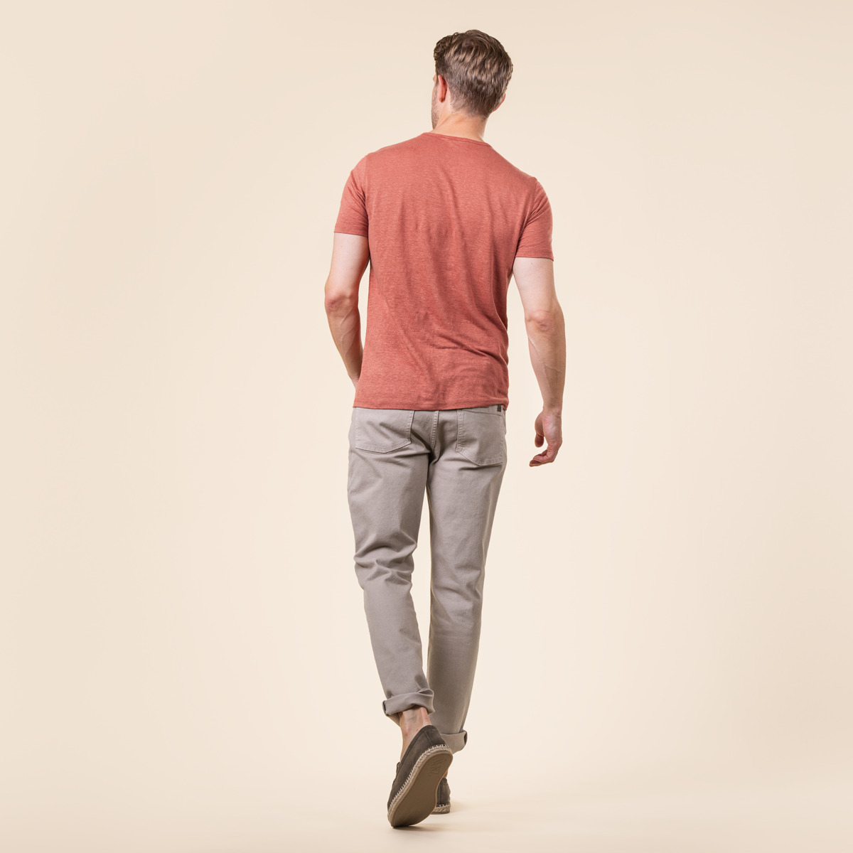 Moška majica KR iz 100% lana z L Moška majica KR iz 100% lana z L