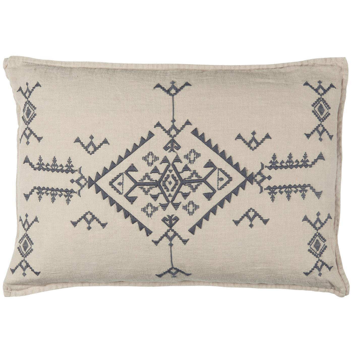 Prevleka iz 100% lanu 40x60 vezenje w/dark grey