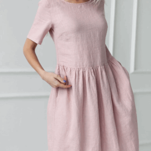 Obleka ženska 1228 100% lan, več barv in velikosti Obleka ženska 1228 100% lan, več barv in velikosti