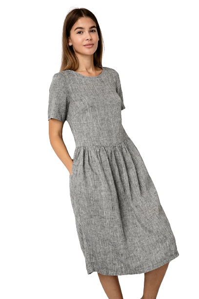 Obleka ženska 1228 100% lan, več barv in velikosti Obleka ženska 1228 100% lan, več barv in velikosti