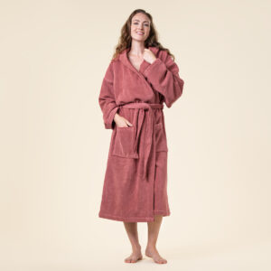 Kopalni plašč s kapuco iz 100% eko bombaža unisex roza Kopalni plašč s kapuco iz 100% eko bombaža unisex roza