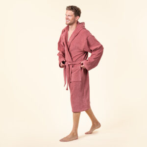 Kopalni plašč s kapuco iz 100% eko bombaža unisex roza Kopalni plašč s kapuco iz 100% eko bombaža unisex roza