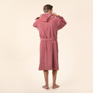 Kopalni plašč s kapuco iz 100% eko bombaža unisex roza Kopalni plašč s kapuco iz 100% eko bombaža unisex roza