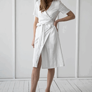 Obleka na preklop KR 1282, 100% lan Obleka na preklop KR 1282, 100% lan