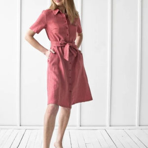 Obleka 1270, 100% lan, water melon S,L Obleka 1270, 100% lan, water melon S,L