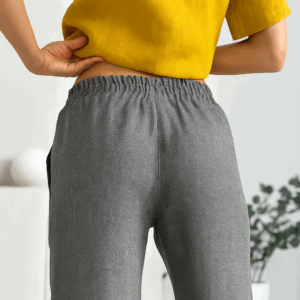 Ženske hlače 1317 100% lan, GREY MELANGE L Ženske hlače 1317 100% lan, GREY MELANGE L