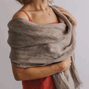 Šal iz 100% lana natur siva