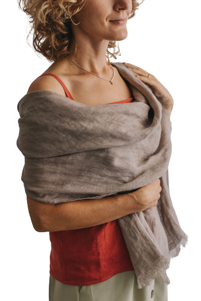 Šal iz 100% lana natur siva Šal iz 100% lana natur siva