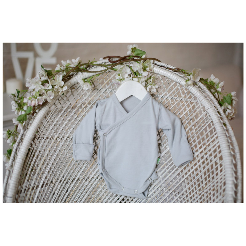 EKO Merino Otroški Body na preklop DR SIV vel. 56 do 68 EKO Merino Otroški Body na preklop DR SIV vel. 56 do 68