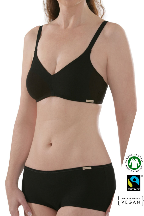 Eko Bombažni Nedrček, brez žičke ČRN Eko Bombažni Nedrček, brez žičke ČRN