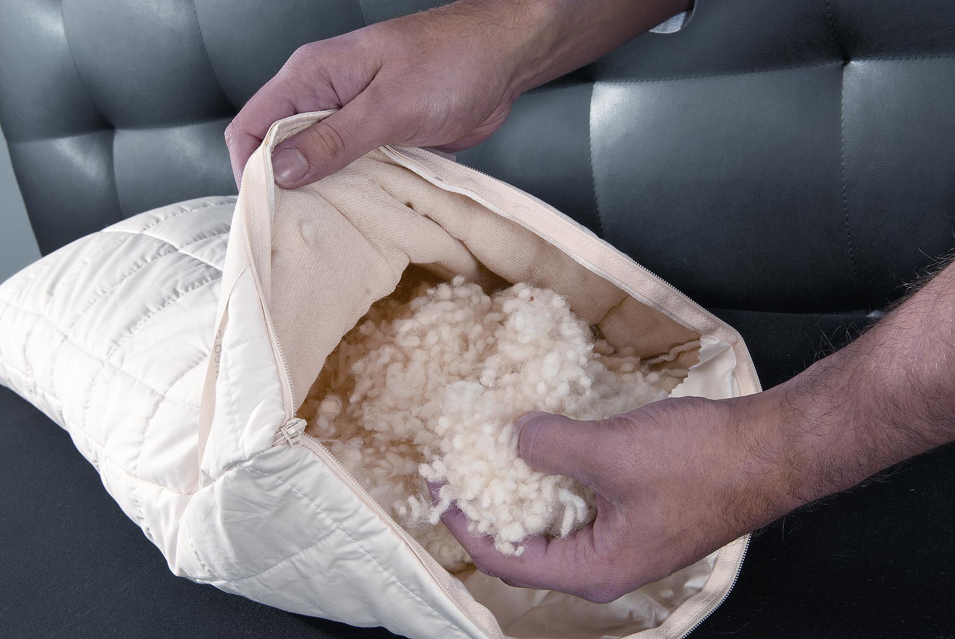 VOLNA Vzglavnik 40x60 iz eko bombaža, polnjen z volno VOLNA Vzglavnik 40x60 iz eko bombaža, polnjen z volno