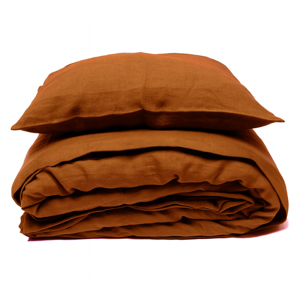 NA ZALOGI Lanena posteljnina predprana TERRACOTTA 140x200,50x70 NA ZALOGI Lanena posteljnina predprana TERRACOTTA 140x200,50x70