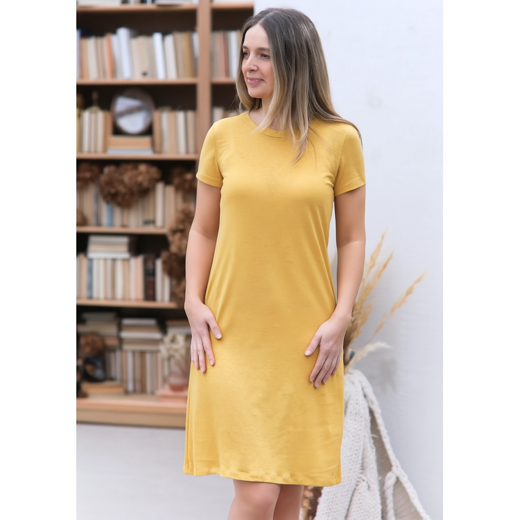 Ženska spalna srajca KR iz 100% lana RUMENA XS,S,L Ženska spalna srajca KR iz 100% lana RUMENA XS,S,L