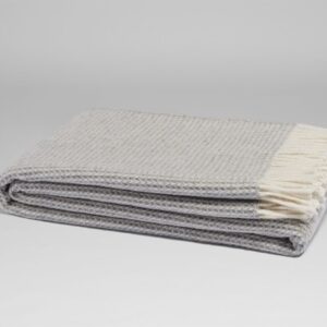 Mehka pletena deka iz 100% merino volne grey 150x210